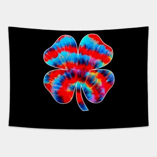 Irish Colorful Tie Dye Shamrock Lucky Four-leaf Clover St Patrick's Day Tapestry