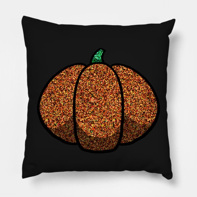 Glitter Halloween Pumpkin Pillow by dogbone42