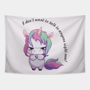 Grumpy Unicorn Tapestry