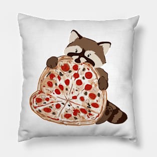 RACCOON PIZA Pillow