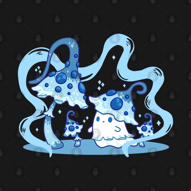 A Ghost in a blue mushroom hat by inkcapella