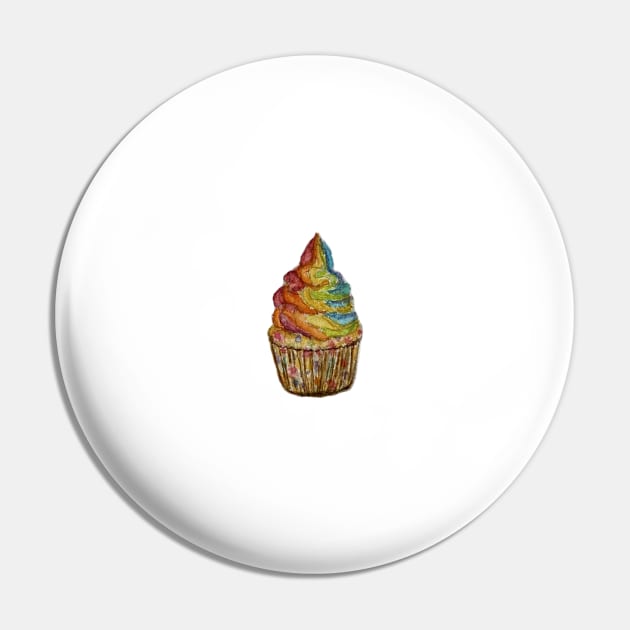 Rainbow Cupcake Pin by Suriartaddict