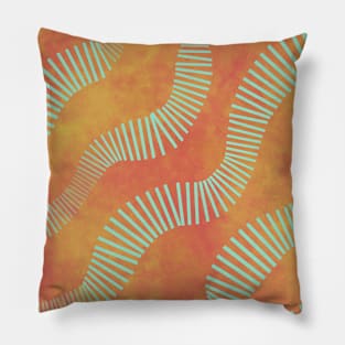 Orange Bali with lines Pillow