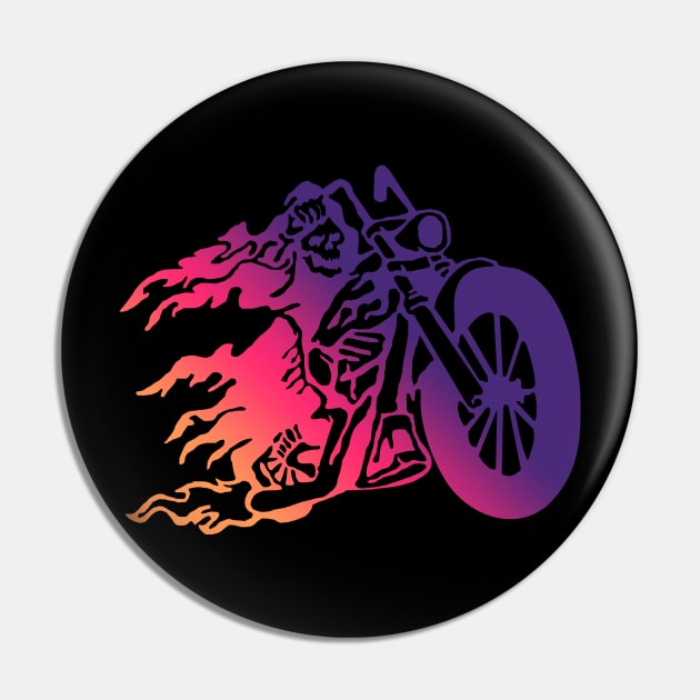 Skeleton from hell on a motorcycle Pin by lavdog