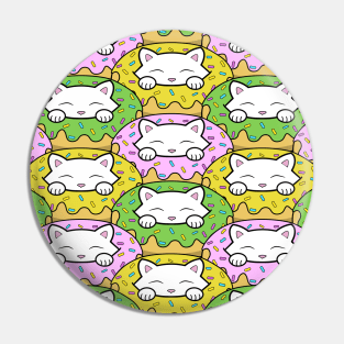 Cute cats eating yummy donuts Pin