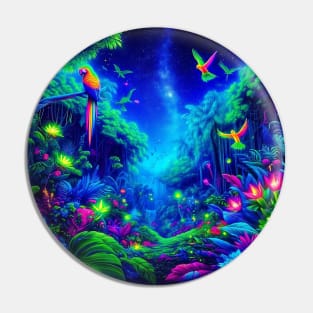 Neon Jungle Dreamscape uv reactive Pin