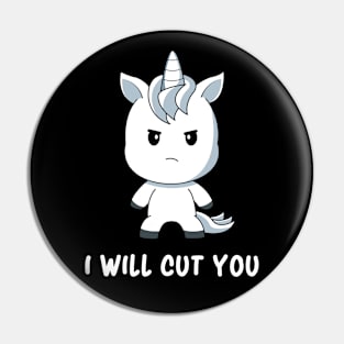 Kawaii Cute Unicorn Humor Magical Sarcasm Pin