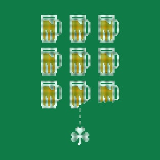 St. Patrick's Day Gamer Beer Glass Arcade Retro Video Gaming T-Shirt