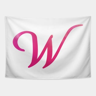 Letter W Monogram, Pink Color Personalized Design Tapestry