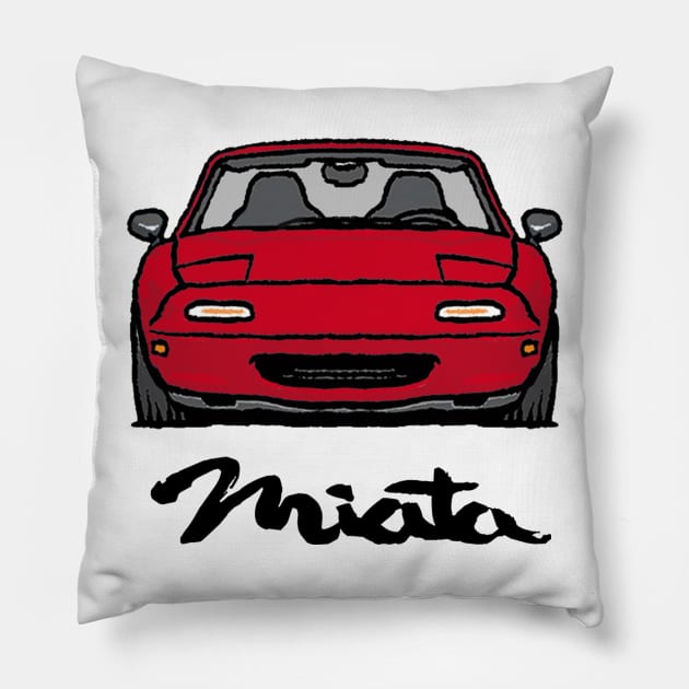 MX5 Miata NA Red Low T-Shirt Pillow by Woreth