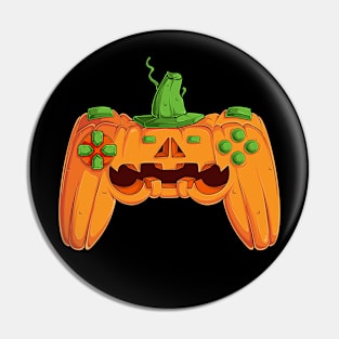 Video Games Gaming Gamer Halloween Pumpkin Controller Pin