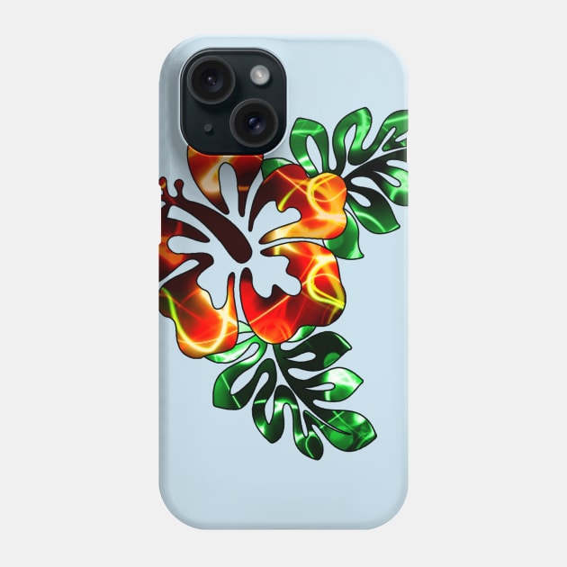 Electric Hibiscus - Red Phone Case by Leroy Binks