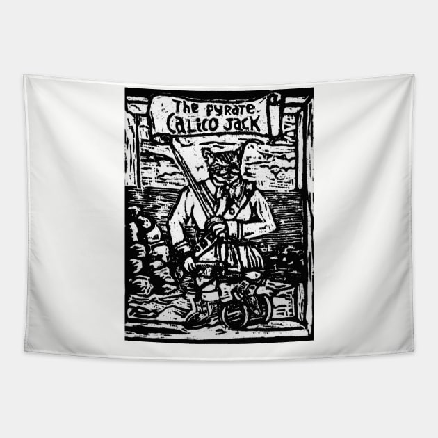 The Pyrate Callico Jack Tapestry by Hokusai's Kitten