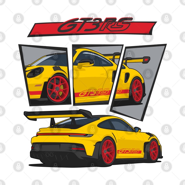 car 911 gt3 rs racing edition detail yellow red by creative.z