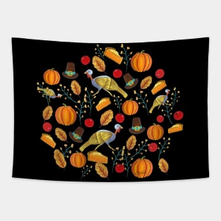 Thanksgiving Illustrations Tapestry