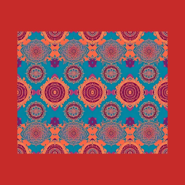 Bold Geometric Pattern Orange and Blue by CuddlyChimera