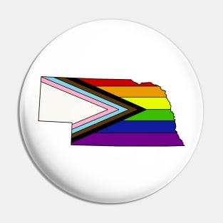 Progress pride flag - Nebraska Pin