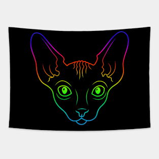 Rainbow sphynx cat Tapestry