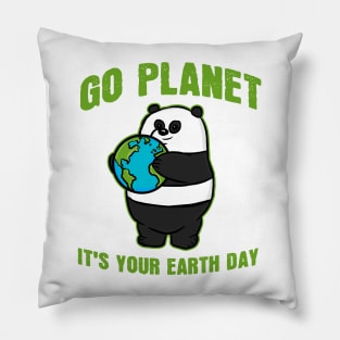 Go Planet It's Your Earth Day Panda Bear Pillow