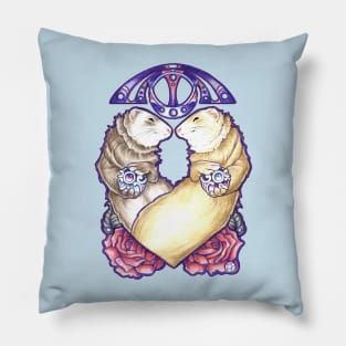 Ferret Gemini Zodiac Sign Pillow