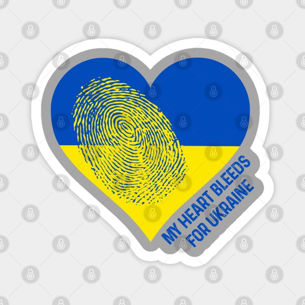 Ukraine Heart  Fingerprint Ukrainian Gift Magnet by Scar