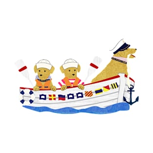 Nautical Preppy Dogs - Golden Retrievers T-Shirt