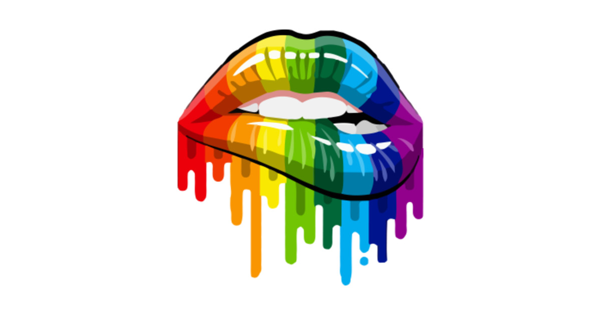 Rainbow Bite Lip Graphic Tee Pride Lgbt Parade Lips Multi Color Pride Month T Shirt Teepublic