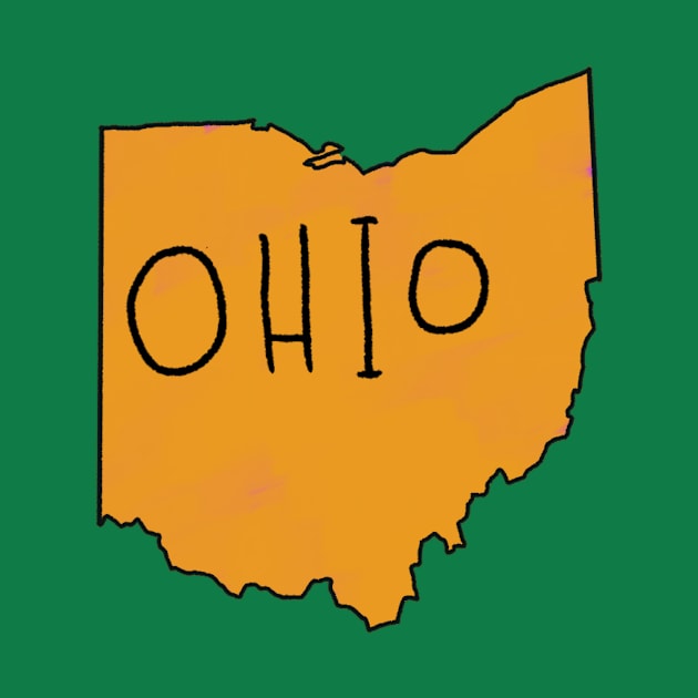 The State of Ohio - Gold Outline by loudestkitten