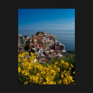 View on the cliff town of Manarola, one of the colorful Cinque Terre on the Italian west coast T-Shirt