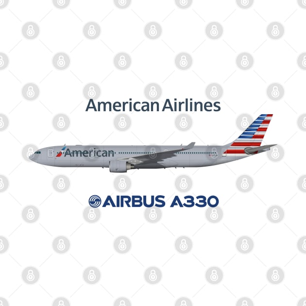 Illustration of American Airbus A330-300 by SteveHClark