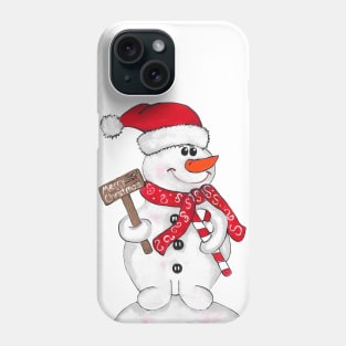 WHITE Christmas Snowman Phone Case