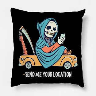 Send Me Your Location - Funny Sarcastic Pillow