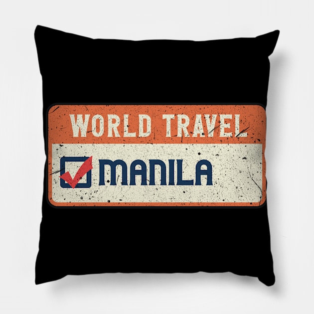 Manila world travel Pillow by SerenityByAlex