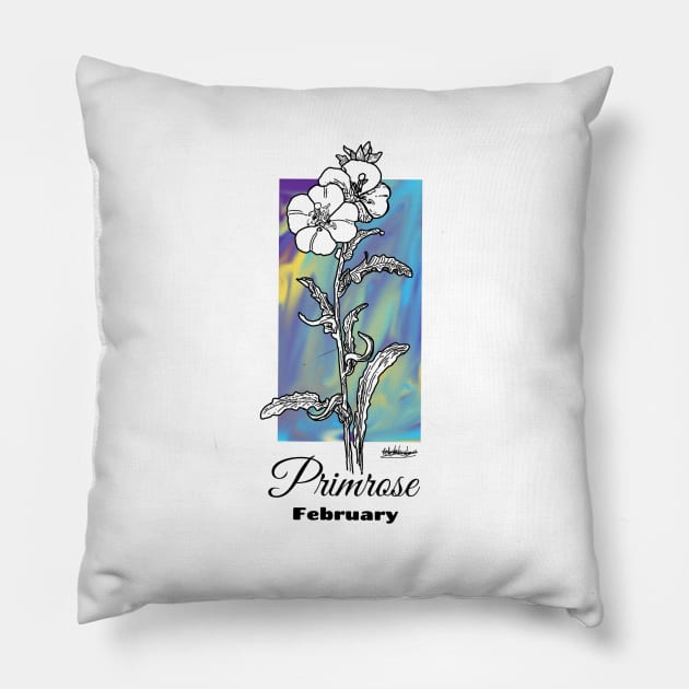 February Birth flower - Primrose Pillow by RebekahMahoney