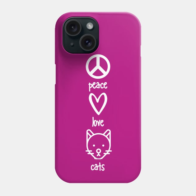 Peace, Love, Cats Phone Case by Phebe Phillips