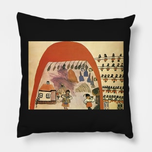 spectacle cossack beyond the danube 1936 - Maria Primachenko Pillow