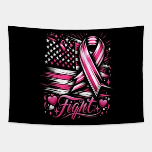 Cancer Awareness ,fight American Flag Tapestry