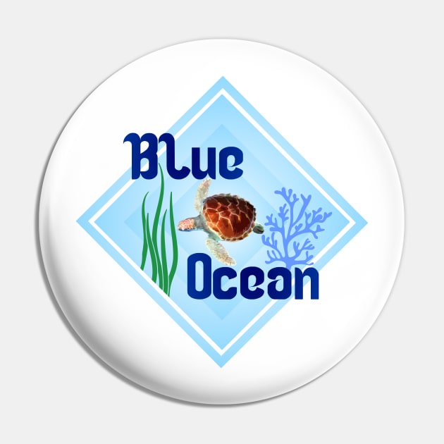 T-Shirt Blue Ocean Pin by Roqson
