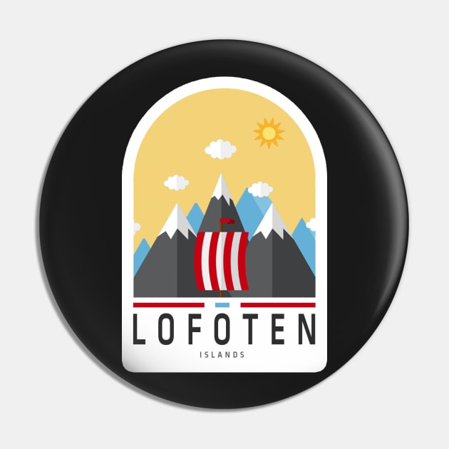 The Lofoten Islands, Norway Sticker, Travel Sticker for Norway lovers Pin by norwayraw