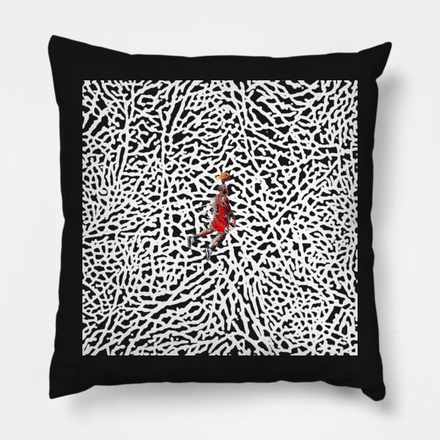 AIR JORDAN Jumpman CEMENT pattern Pillow by Buff Geeks Art