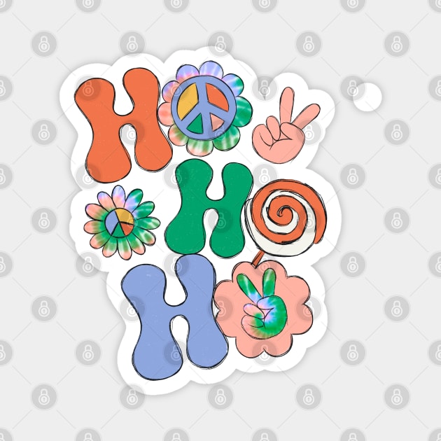 Hippie Ho Ho Ho Christmas Peace Magnet by The WYLD Tribe