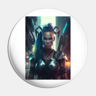 Afro Futurism Female warrior Pin