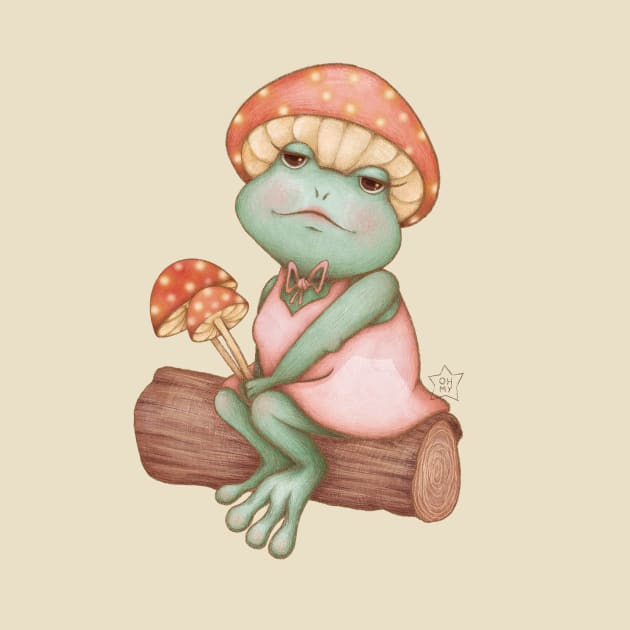 Lady Toadstool - Cottagecore Frog Portrait by OhMyStarling