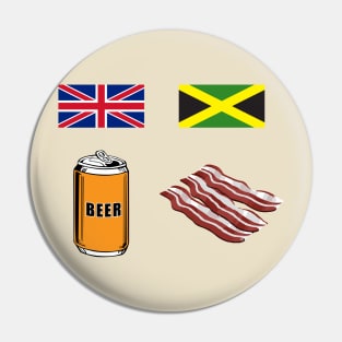 English "Beer-Can" = Jamaican "Bacon" Pin