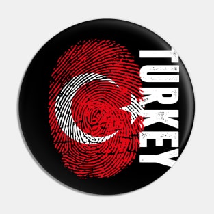 Turkey Flag Fingerprint My Story DNA Turkish Pin