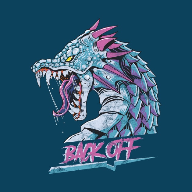 Distressed Back Off Dragon by Golden Eagle Design Studio