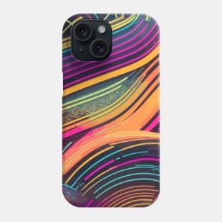 Neon Waves Pattern Phone Case