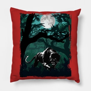 Black Panther In The Jungle Pillow