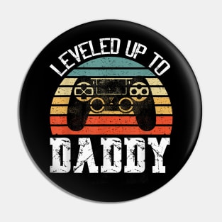 New Dad Fathers Day Leveled Up To Daddy Pin