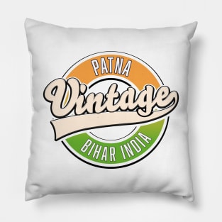 Patna Bihar vintage style logo Pillow